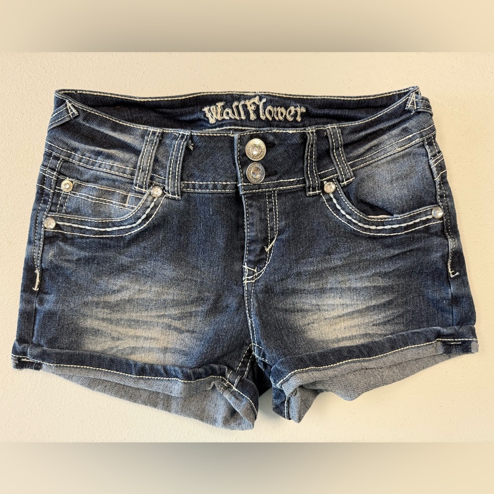 Wallflower Dark Blue Jean Shorts